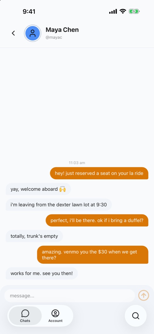 planning a pickup with a driver